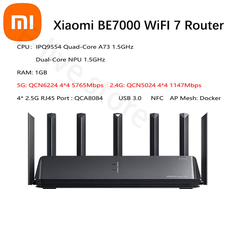 Xiaomi WIFI 7 Router BE7000 BE3600 BE5000 BE6500 BE6500 Pro – E